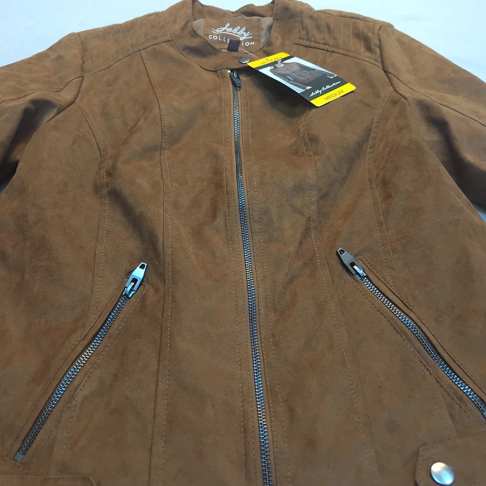 Sebby Collection Women's Brown Faux Suede Jacket - Picture 3 of 7